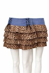CR2118 Upcycled Ruffle Mini Skirt
