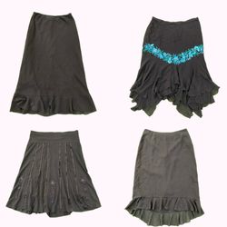 Y2k Black Women's Maxi Skirts Selection B2F-312