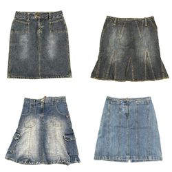 Y2k Denim Mini and Midi Skirts RE-3905