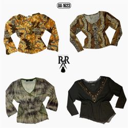 Y2K Women's Printed Blouses Mix Tops (AA-1623)
