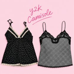 Y2K EURO STYLE CAMIS/LACE TRIM CAMISOLE'S, LINGERI..