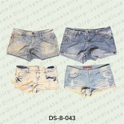 Y2K Low-Rise Denim Micro Mini Shorts (DS-8-043)