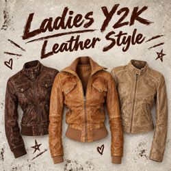 Y2k ladies leather jackets