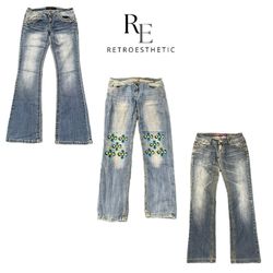 Y2K unique Girl Denim Jeans RE-3649