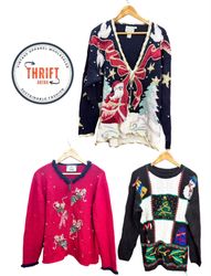 Y2K Vintage Christmas Cardigans and Sweaters LX565