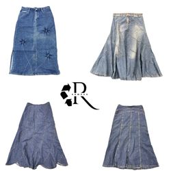 Y2K NYC IT Girl Denim Maxi Skirt RW-2479