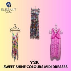 Y2K Sweet Shine Colours Midi Dresses - EV1332