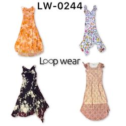 Y2K Floral Mesh & Ribbon Trim Midi Dresses