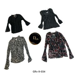 Y2K Poly Long Sleeve Blouse – Women’s Vintage Styl..