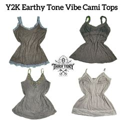 Y2K Earthy Tone Vibe Cami Tops TY-095