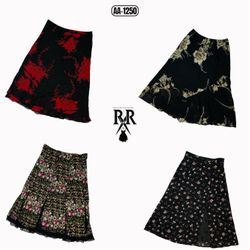 Y2K Black Rave Floral Summer Skirts (AA-1250)