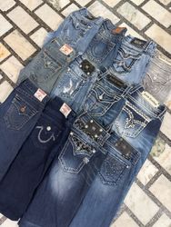 True religion, rock, revival, and miss me, jeans b..