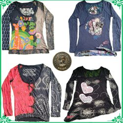 Y2KBlouse Desigual Long Sleeves Vintage Ladies Fas..