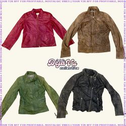 90’s/Y2K Cool Girl Leather Structured/Biker Jacket..