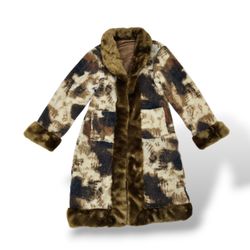 UPCYCLED CAMOUFLAGE FUR LONG COAT