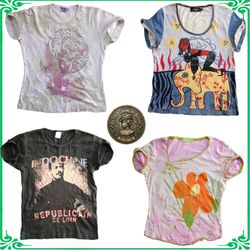 Vintage & Y2K Women's Short Sleeve Blouses Bundle ..