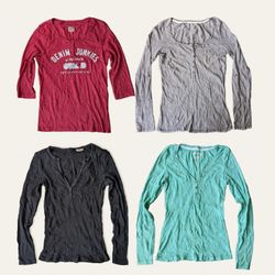 Women's Henley Long Sleeve Tops