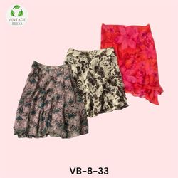 Y2K Printed Poly Skirt Lot Mixed Vintage Aesthetic..