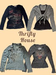 Retro Grunge Femme Edit Y2k Tees(TH/598)