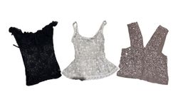 Sleeveless Lace Trim and Strappy Camisoles