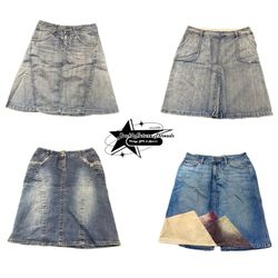 Y2k Paris Hilton Era Girl Denim Midi Skirt B2F-085