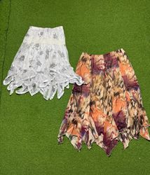 Yv1505 Floral and Printed Midi Skirts