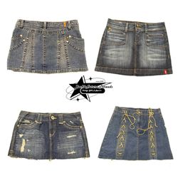 Y2k Paris Hilton Era Girl Jupe en Jean Mini B2F-11..