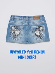 Upcycled Y2K Style Denim Skirt