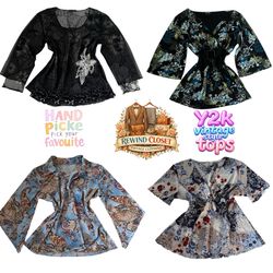 Y2K vintage style Women's Assorted Printed Blouses..