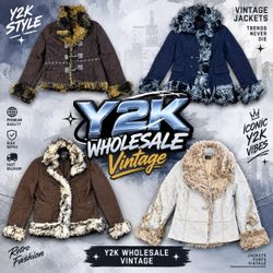 Y2K Vintage Faux Fur Suede Jackets Bundle – Women’..