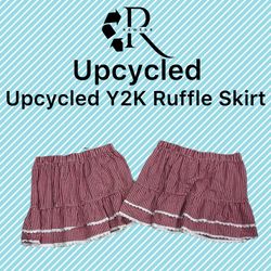 Upcycled Y2K Ruffle Mini Skirt