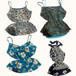 Y2K Fairy Teal Cami Tops - ST-096