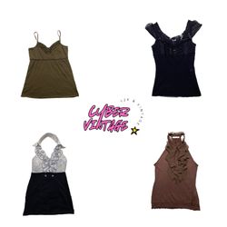 Y2K Romantic Lace Trim & Ruffle Tops Mix (MH-074)
