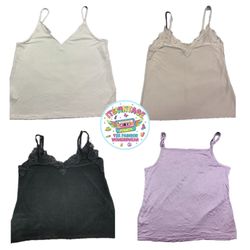 Y2K Vintage Solid Lace Cami Bundle – 10pcs Wholesa..