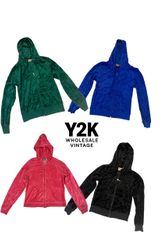 Y2K Vintage Velour Zip-Up Hoodies – Wholesale Coll..