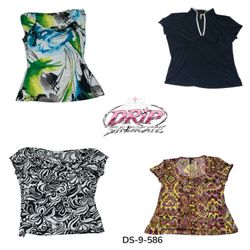 Y2K Trendy Printed Short Sleeve Blouse Top (DS-9-5..