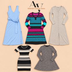 Winter Women Knitted Long Sleeve Dresses