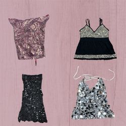 Womens Sparkling Sequin Party Camisoles