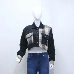 CR1032 Upcycled Repurposed Corduroy Plaid Jacket