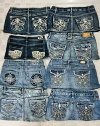R786 Upcycled Ladies Embellished Mini Skirts