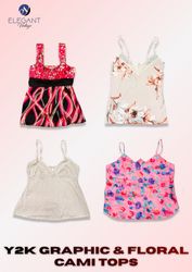Y2K Graphic & Floral Cami Tops - EV2355