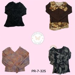 Women’s Y2K Patterned Long Sleeve Blouse – Stylish..