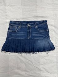 Upcycle Denim Skirt With Ruffle
