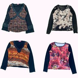 Y2k Women's Long Sleeve Printed Blouses B2F-288