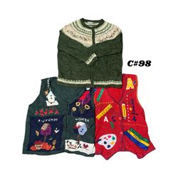 10-Piece Vintage Cottagecore & Embroidered Sweater..