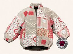 Upcyled vintage printed Quilted jacket