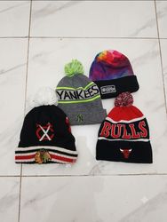 Vintage & Branded Sports Beanies Lot – NFL, NBA, N..