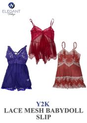 Y2K Lace Mesh Baby Doll Slip - EV0084