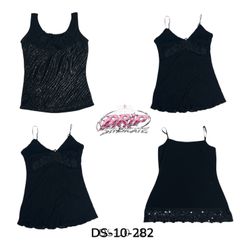 Black Lace Trim Camisoles (DS-10-282)