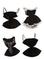 Y2K Black Tonal Print Cami Tops-ST-213